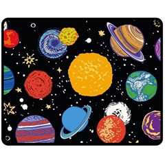 Circle Illustration Space Art Cute Pattern Two Sides Fleece Blanket (medium) by pakminggu