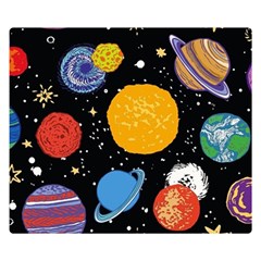 Circle Illustration Space Art Cute Pattern Premium Plush Fleece Blanket (small) by pakminggu