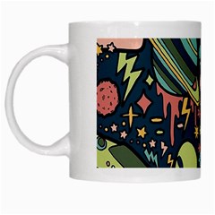 Alien Ocket Space Aesthetic Pattern White Mug by pakminggu