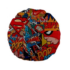 Comic Cartoon Pattern Standard 15  Premium Flano Round Cushions by pakminggu