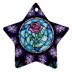 Cathedral Rosette Stained Glass Beauty And The Beast Ornament (star)