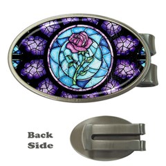 Cathedral Rosette Stained Glass Beauty And The Beast Money Clips (oval) 