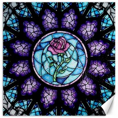 Cathedral Rosette Stained Glass Beauty And The Beast Canvas 16  X 16 