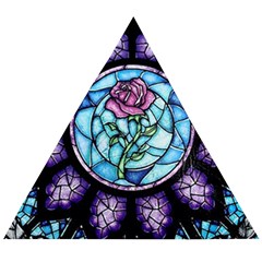 Cathedral Rosette Stained Glass Beauty And The Beast Wooden Puzzle Triangle by Cowasu