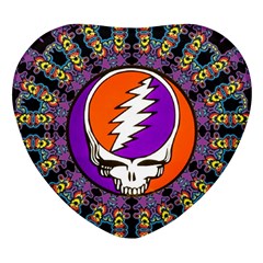 Gratefuldead Grateful Dead Pattern Heart Glass Fridge Magnet (4 Pack) by Cowasu