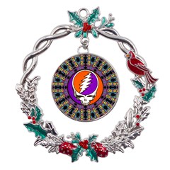 Gratefuldead Grateful Dead Pattern Metal X mas Wreath Holly Leaf Ornament by Cowasu