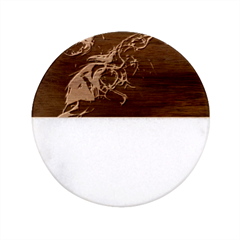 Smoke-flame-dynamic-wave-motion Classic Marble Wood Coaster (round)  by Cowasu