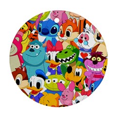 Illustration Cartoon Character Animal Cute Round Ornament (two Sides)