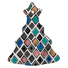 Diamond Shapes Pattern Ornament (christmas Tree)  by Cowasu