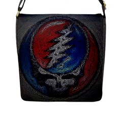 Grateful Dead Logo Flap Closure Messenger Bag (l) by Cowasu