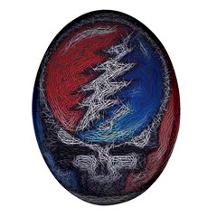 Grateful Dead Logo Oval Glass Fridge Magnet (4 Pack) by Cowasu