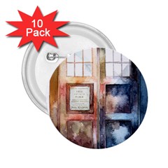 Tardis Doctor Who Transparent 2 25  Buttons (10 Pack) 