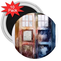 Tardis Doctor Who Transparent 3  Magnets (10 Pack) 