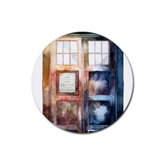 Tardis Doctor Who Transparent Rubber Coaster (round)