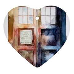 Tardis Doctor Who Transparent Heart Ornament (two Sides)