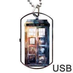 Tardis Doctor Who Transparent Dog Tag Usb Flash (one Side) by Cowasu