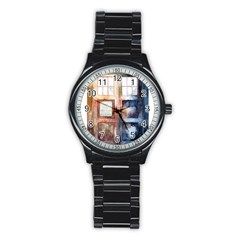 Tardis Doctor Who Transparent Stainless Steel Round Watch