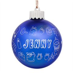 Personalized Merry Christmas Cute illustration Name - LED Glass Sphere Ornament