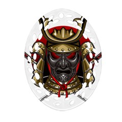 Samurai Katana Warrior Oval Filigree Ornament (two Sides) by Cowasu