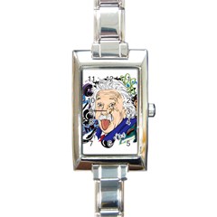 Albert Einstein Physicist Rectangle Italian Charm Watch