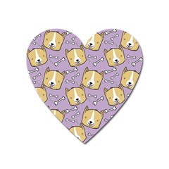 Corgi Pattern Heart Magnet