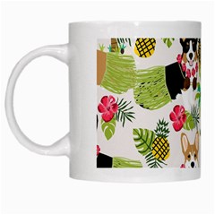 Corgis Hula Pattern White Mug