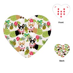 Corgis Hula Pattern Playing Cards Single Design (heart)