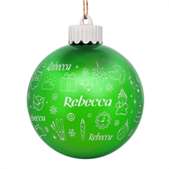 Personalized Merry Christmas Graphic Name - LED Glass Sphere Ornament