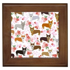 Corgis Corgi Pattern Framed Tile