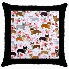 Corgis Corgi Pattern Throw Pillow Case (black)