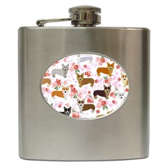 Corgis Corgi Pattern Hip Flask (6 Oz)