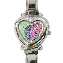 Brain-heart-balance-emotion Heart Italian Charm Watch by Cowasu