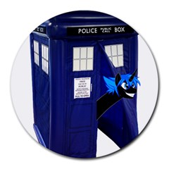 Tardis-doctor-who Round Mousepad by Cowasu