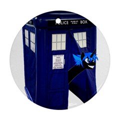 Tardis-doctor-who Round Ornament (two Sides)