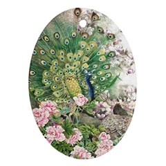 Peafowl Peacock Feather-beautiful Oval Ornament (two Sides)