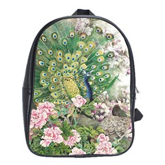 Peafowl Peacock Feather-beautiful School Bag (xl) by Cowasu