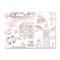 London-paris-drawing-vector-london-comics Sticker A4 (100 Pack) by Cowasu