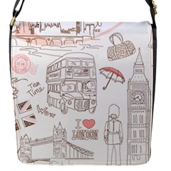 London-paris-drawing-vector-london-comics Flap Closure Messenger Bag (s) by Cowasu