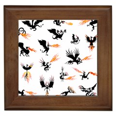 Dragon-phoenix-fire-bird-ancient Framed Tile