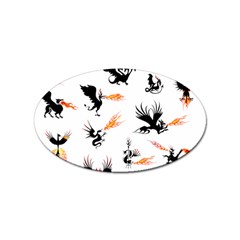 Dragon-phoenix-fire-bird-ancient Sticker Oval (10 Pack) by Cowasu