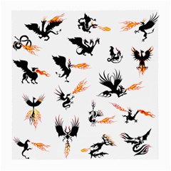 Dragon-phoenix-fire-bird-ancient Medium Glasses Cloth (2 Sides)