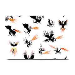 Dragon-phoenix-fire-bird-ancient Plate Mats by Cowasu