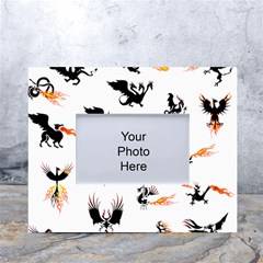 Dragon-phoenix-fire-bird-ancient White Tabletop Photo Frame 4 x6  by Cowasu