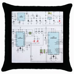 Circuits-electronics-atmel Throw Pillow Case (black)