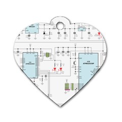 Circuits-electronics-atmel Dog Tag Heart (one Side)