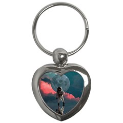 Astronaut-moon-space-nasa-planet Key Chain (heart)