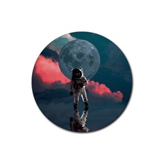 Astronaut-moon-space-nasa-planet Rubber Coaster (round)