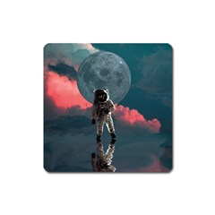 Astronaut-moon-space-nasa-planet Square Magnet