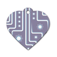 Pattern-non-seamless-background Dog Tag Heart (one Side)