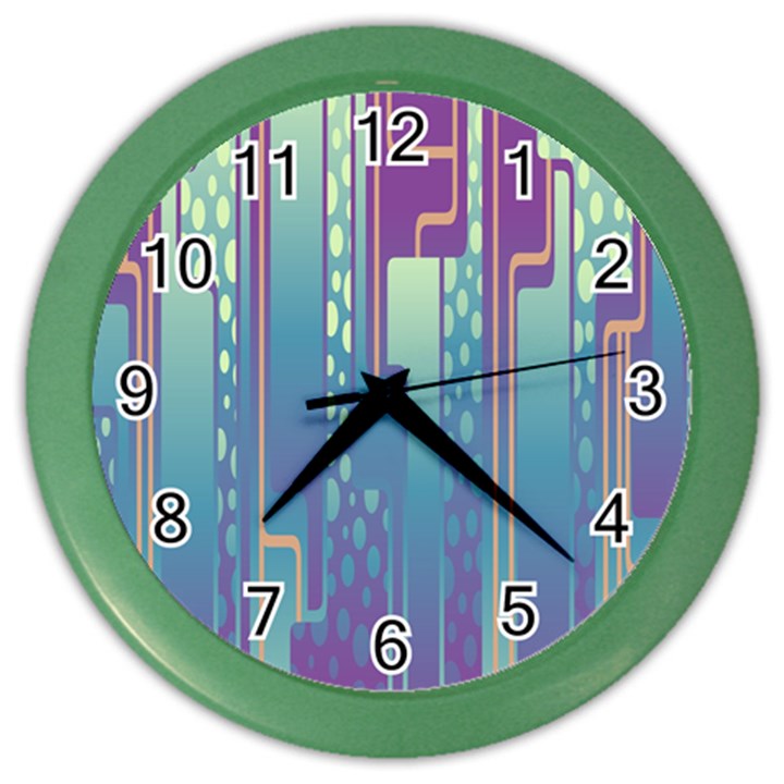 Non-seamless-pattern-background Color Wall Clock